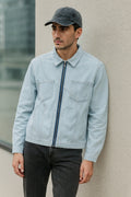 Wolffoxx Light Wash Zipper Denim Jacket for Men