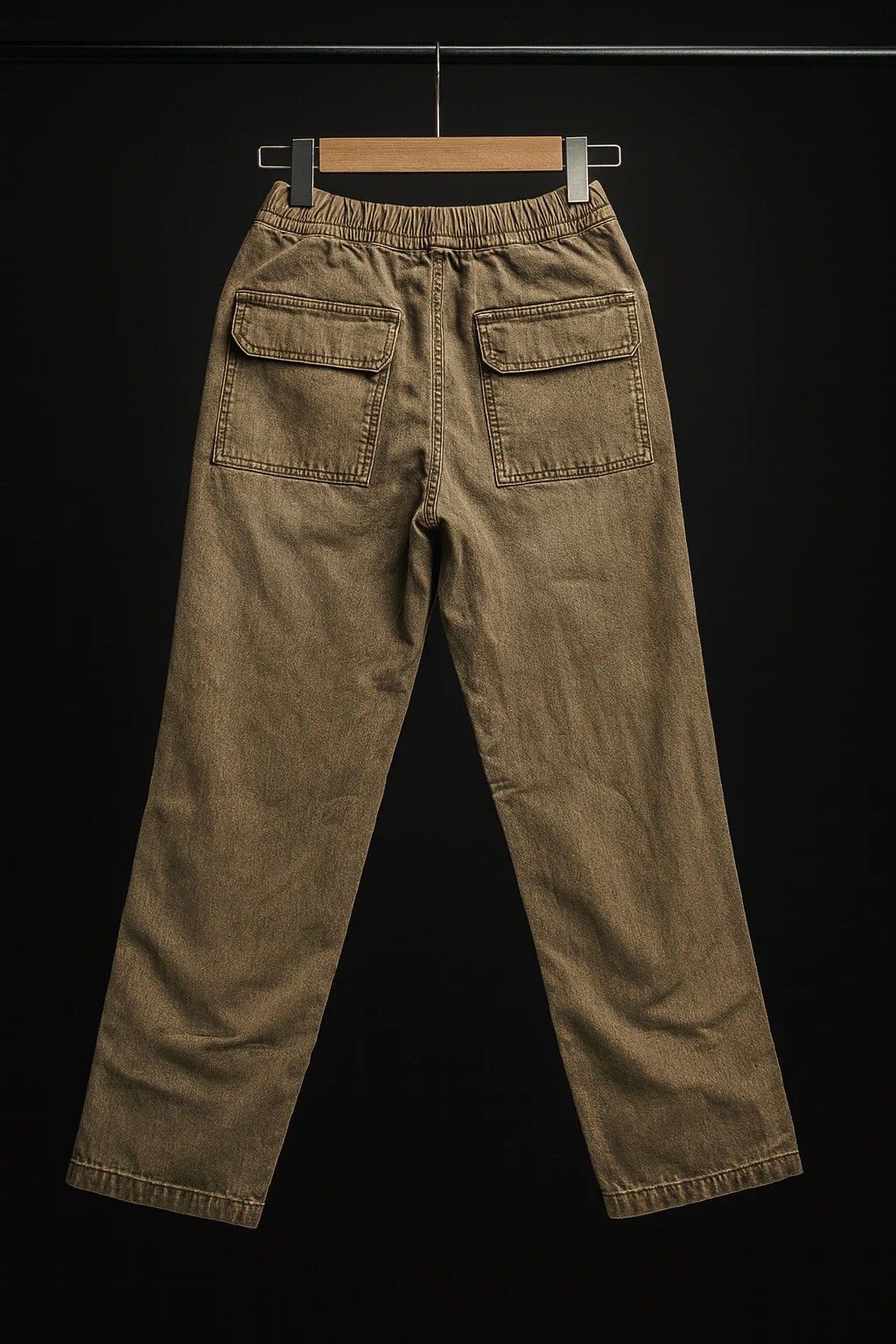 Wolffoxx Vintage Camel Loose-Fit Pull-On Denim Pants