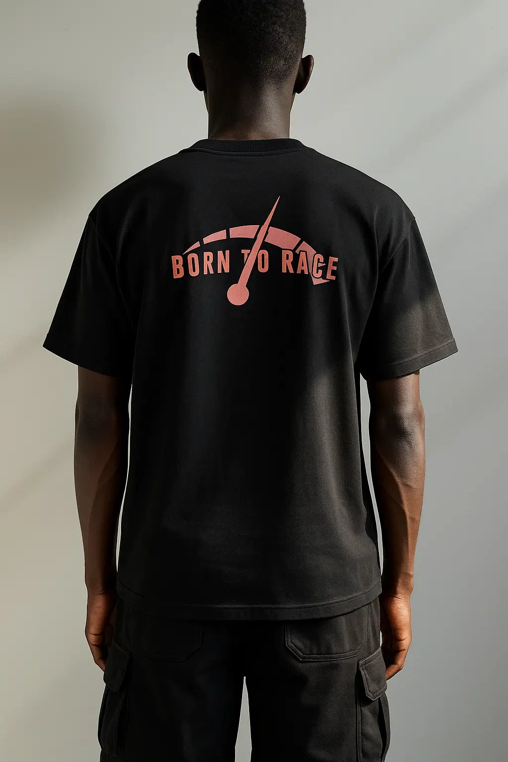 Men's Black "Wolffoxx Is Here" Front & Back Print Heavyweight Cotton Tee | Wolffoxx
