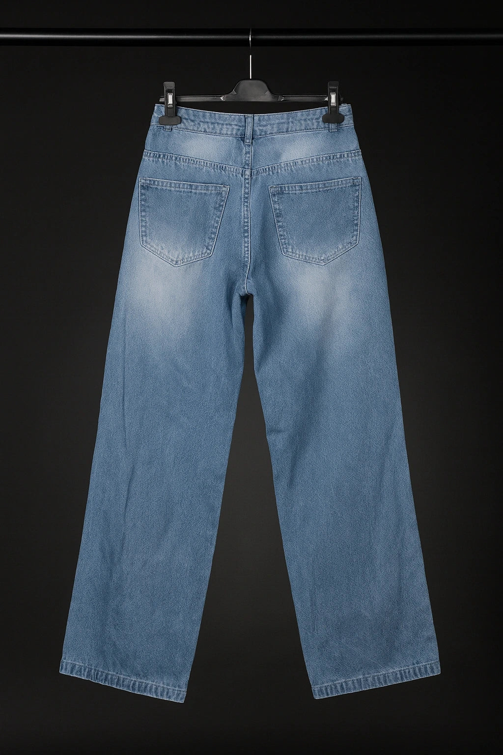 Men's Ice Blue Ripped Relaxed Fit Denim Pants | Wolffoxx