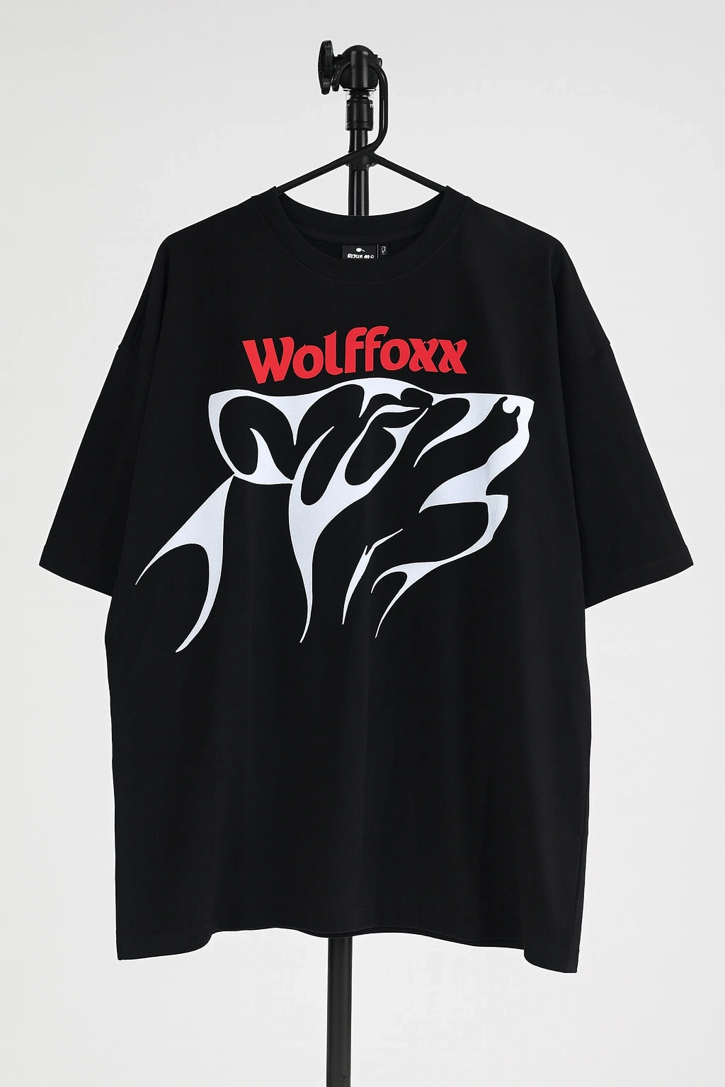 Wolffoxx Black Tribal Bear Graphic Oversized T-Shirt