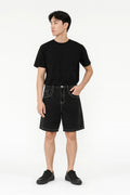 Wolffoxx Washed Black Baggy Denim Jorts with Contrast Stitching