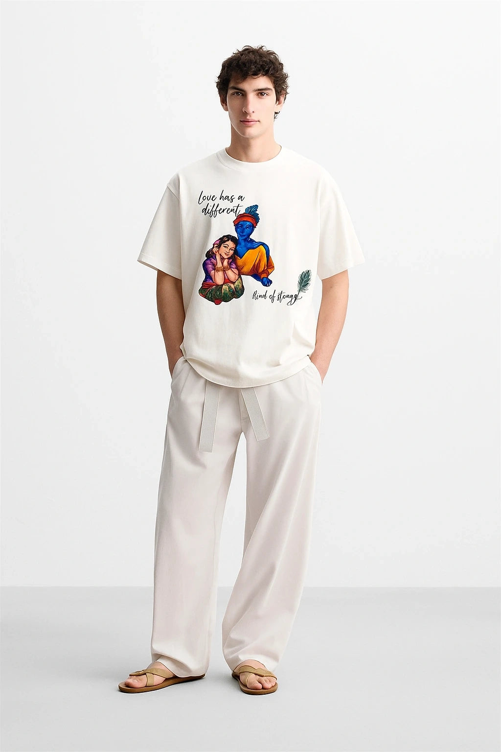 Men's Off-White "Love Has A Different Kind Of Struggle" Heavyweight Cotton Tee | Wolffoxx
