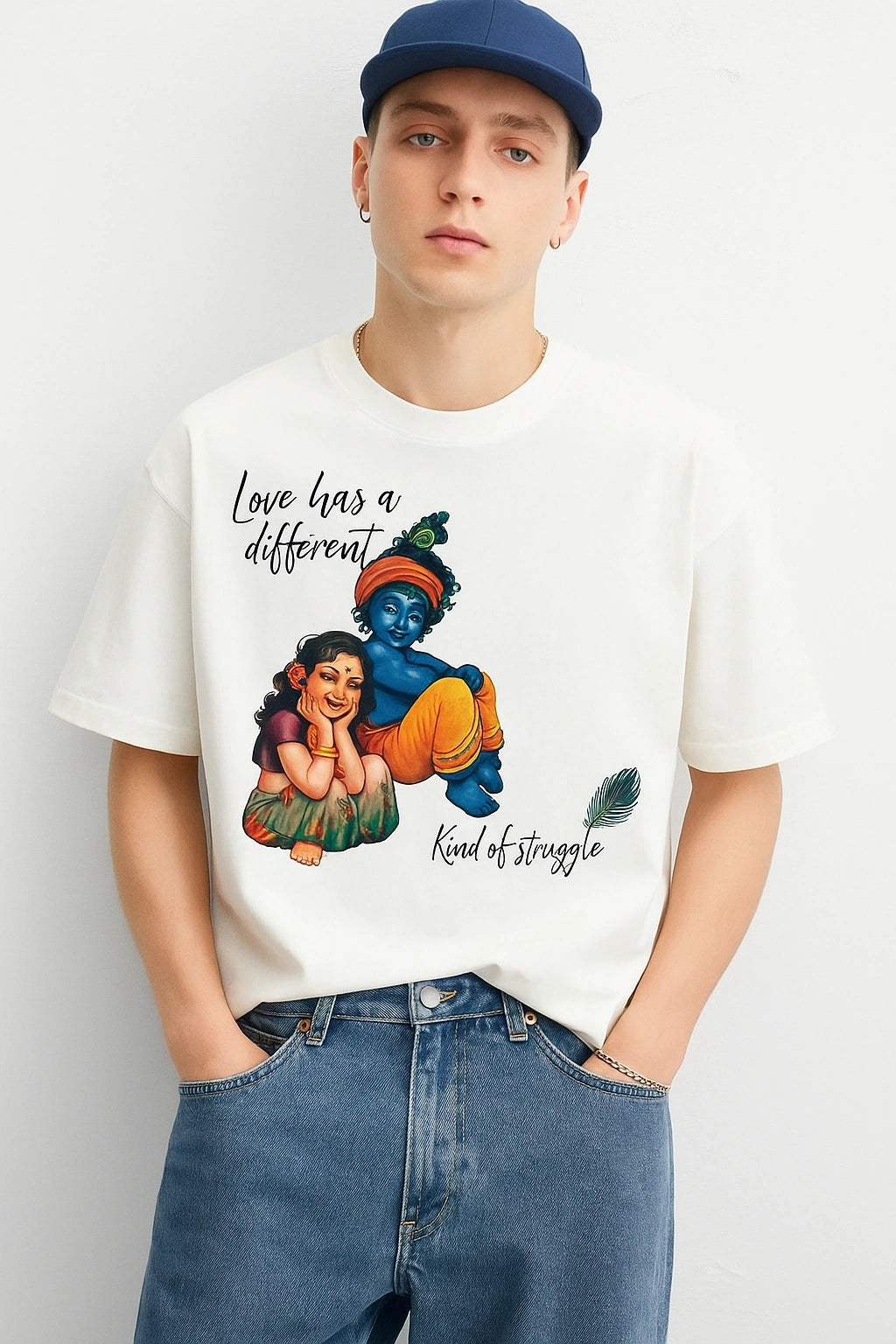 Men's Off-White "Love Has A Different Kind Of Struggle" Heavyweight Cotton Tee | Wolffoxx